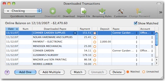 QuickBooks for Mac -Download transactions