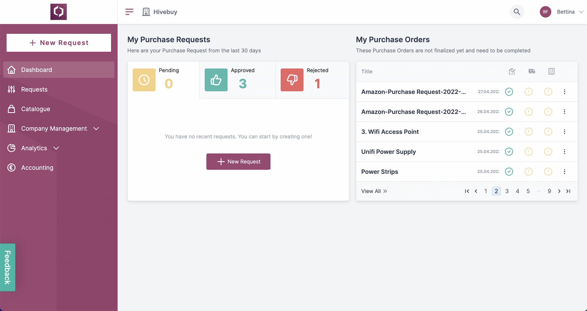 Hivebuy screenshot: Hivebuy Dashboard