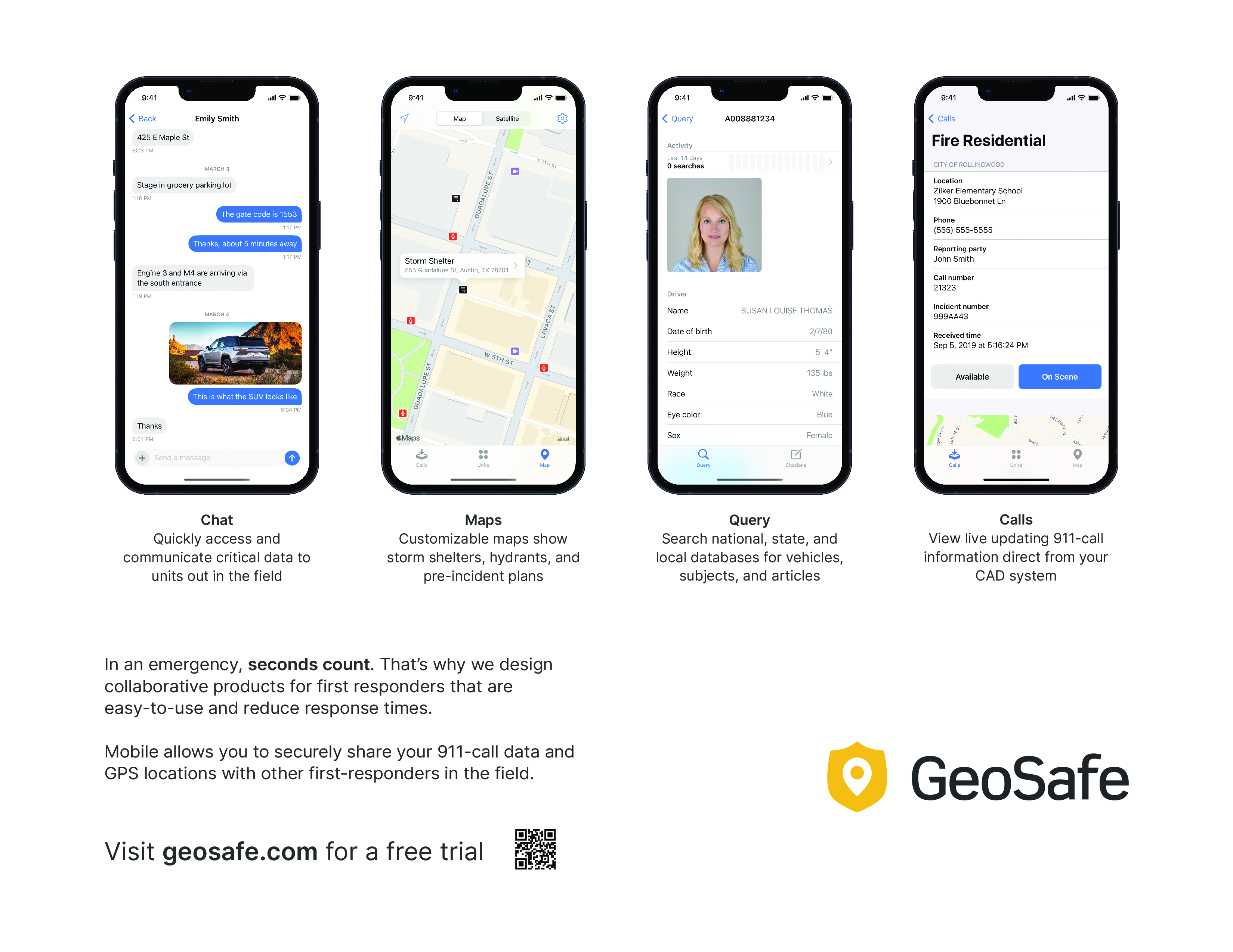 GeoSafe mobile view