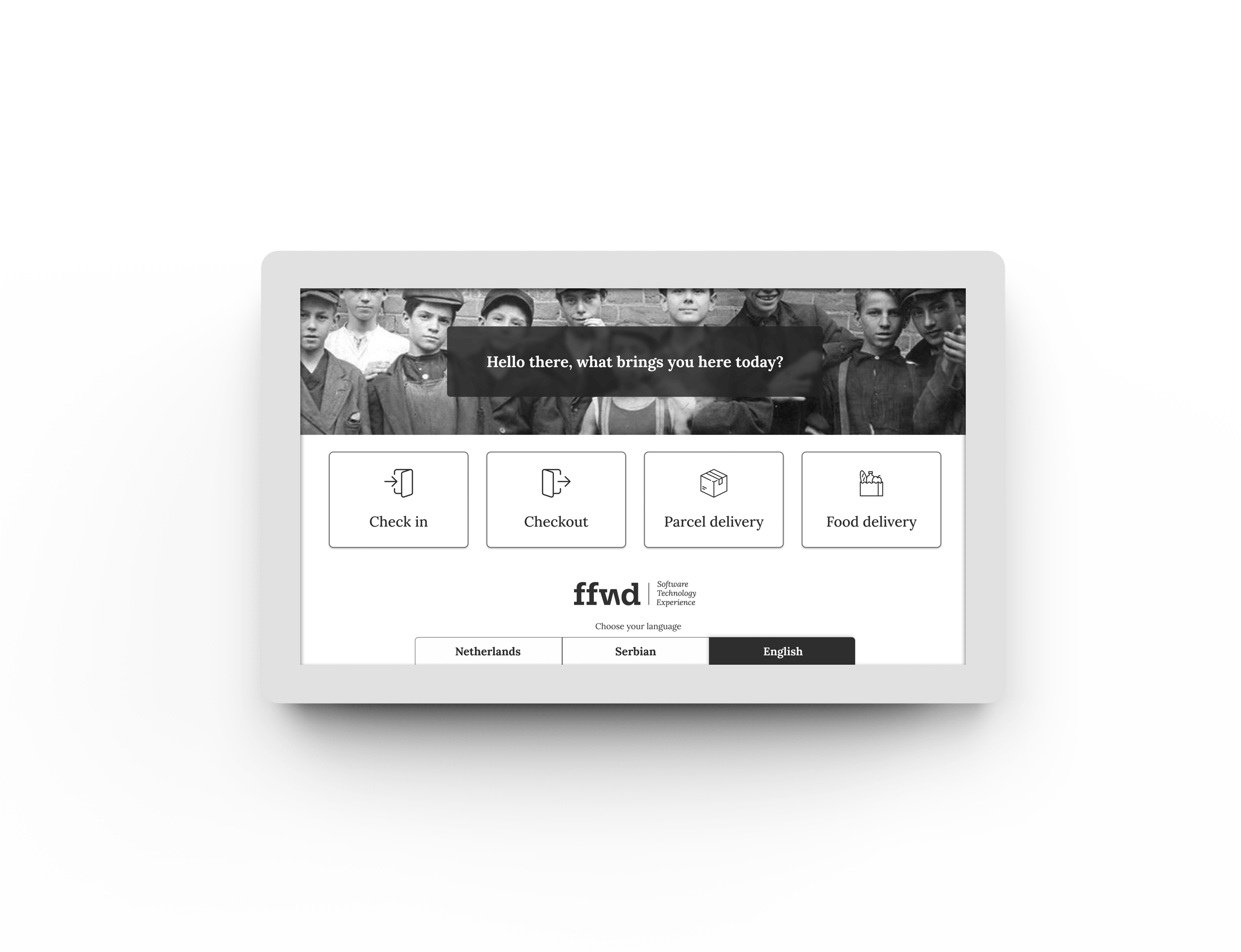 Digital Reception screenshot: Home screen