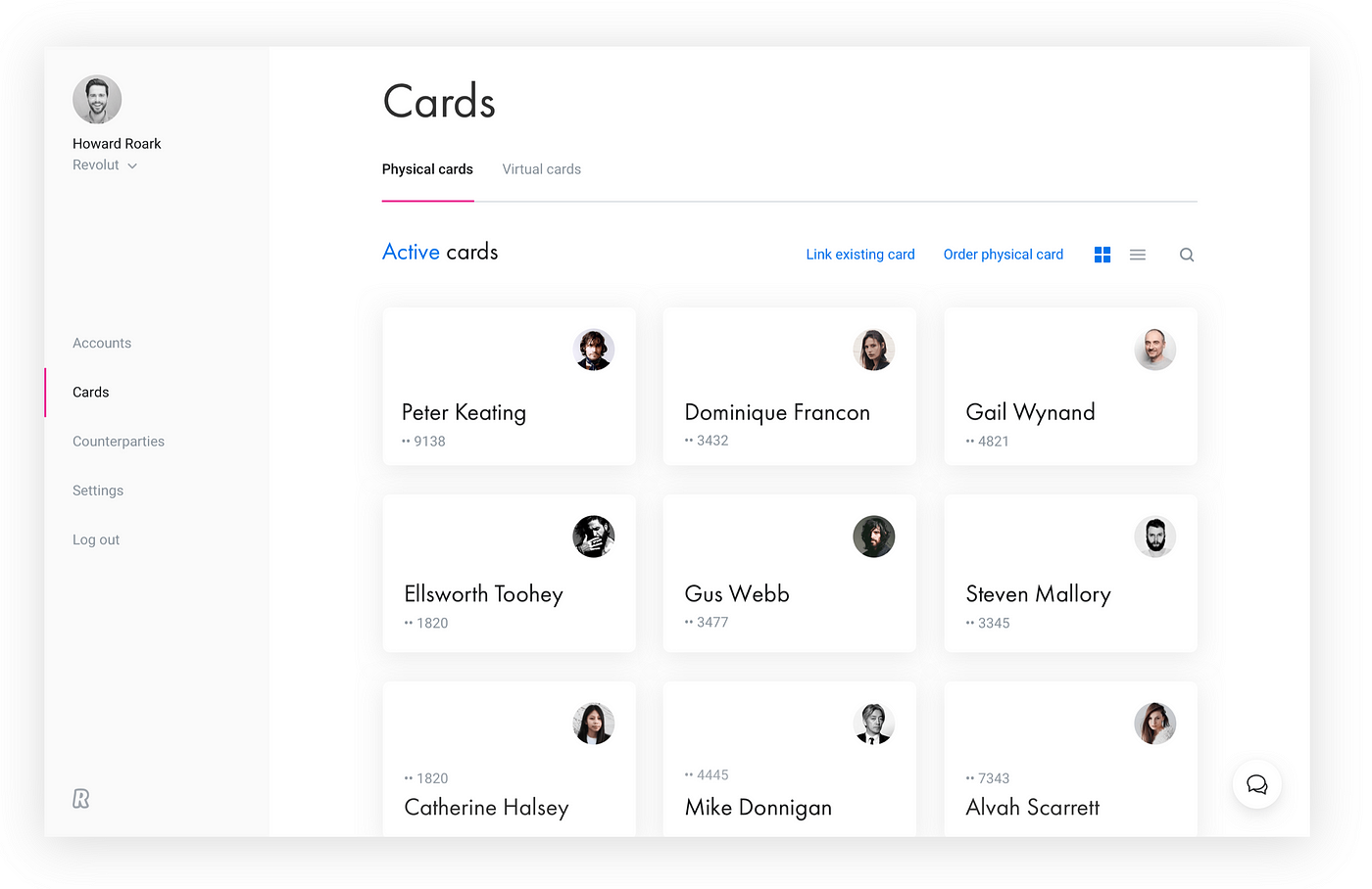 Revolut for Business managing cards