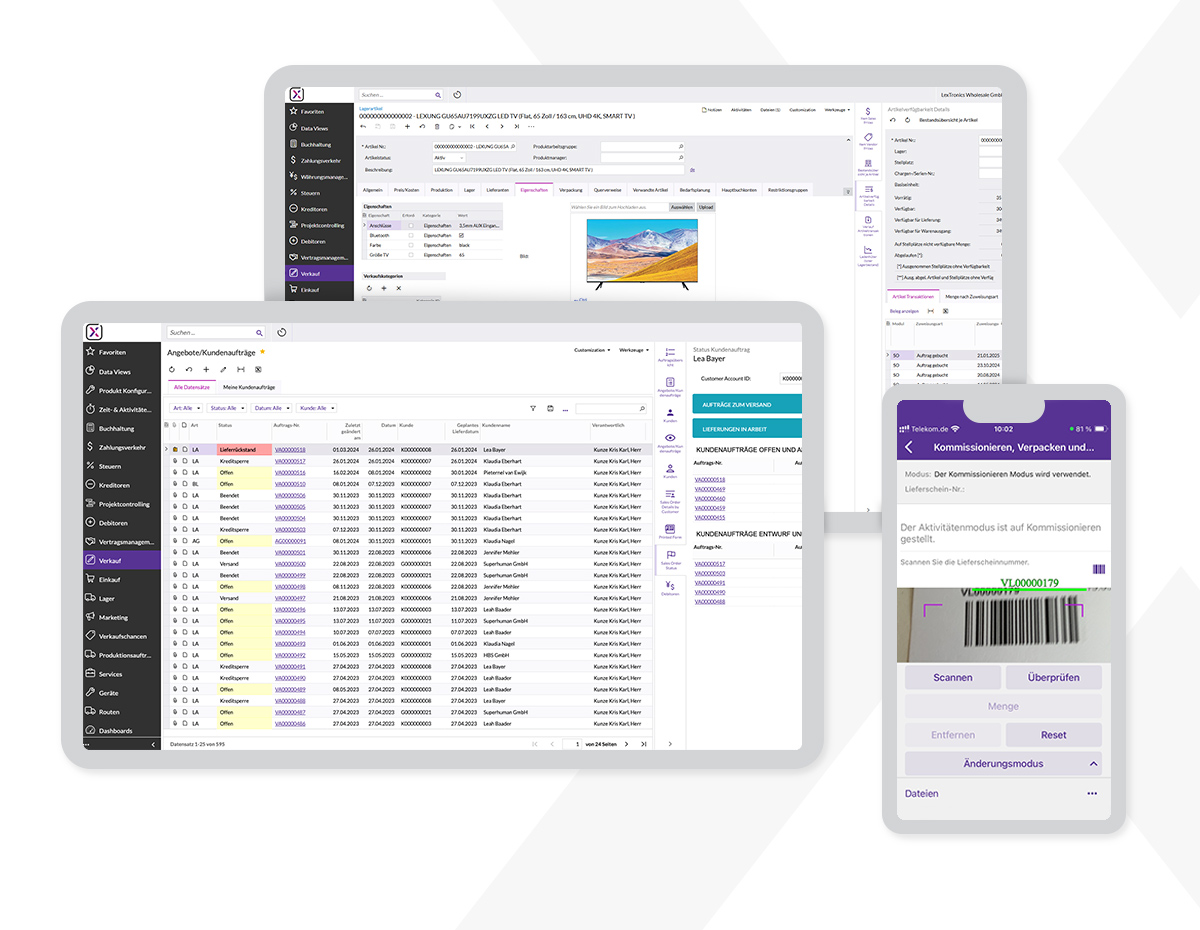 Haufe X360 screenshot: Haufe X360 Warenwirtschaft – Zentrale Verwaltung und transparente Steuerung von Lagerbeständen, Bestellungen und Lieferketten.