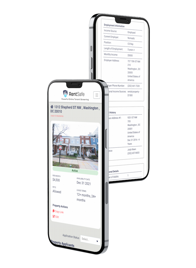 A mobile-optimized tenant screening interface for property managers, for screening tenants instantly even when you're out at a property. 
