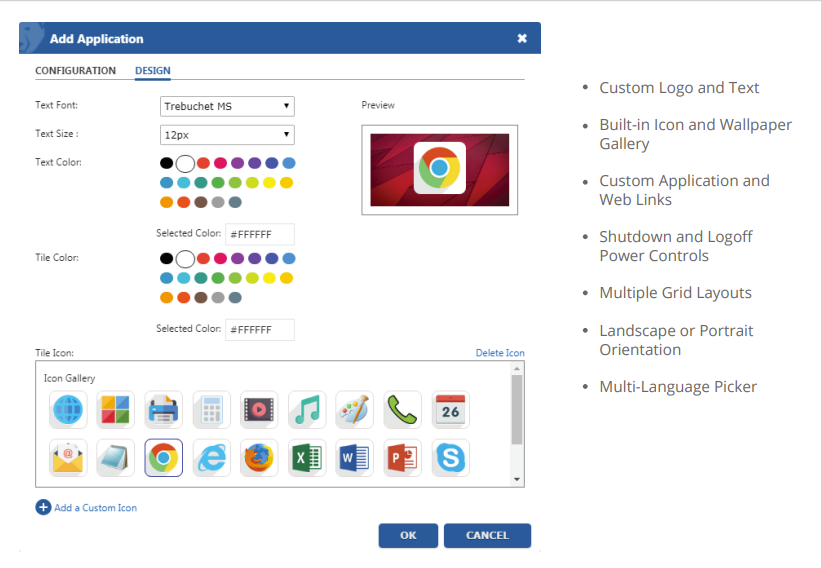 Faronics WINSelect screenshot: Faronics WINSelect kiosk designer