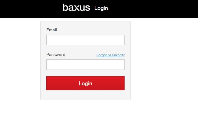 baxus Software - Baxus login page