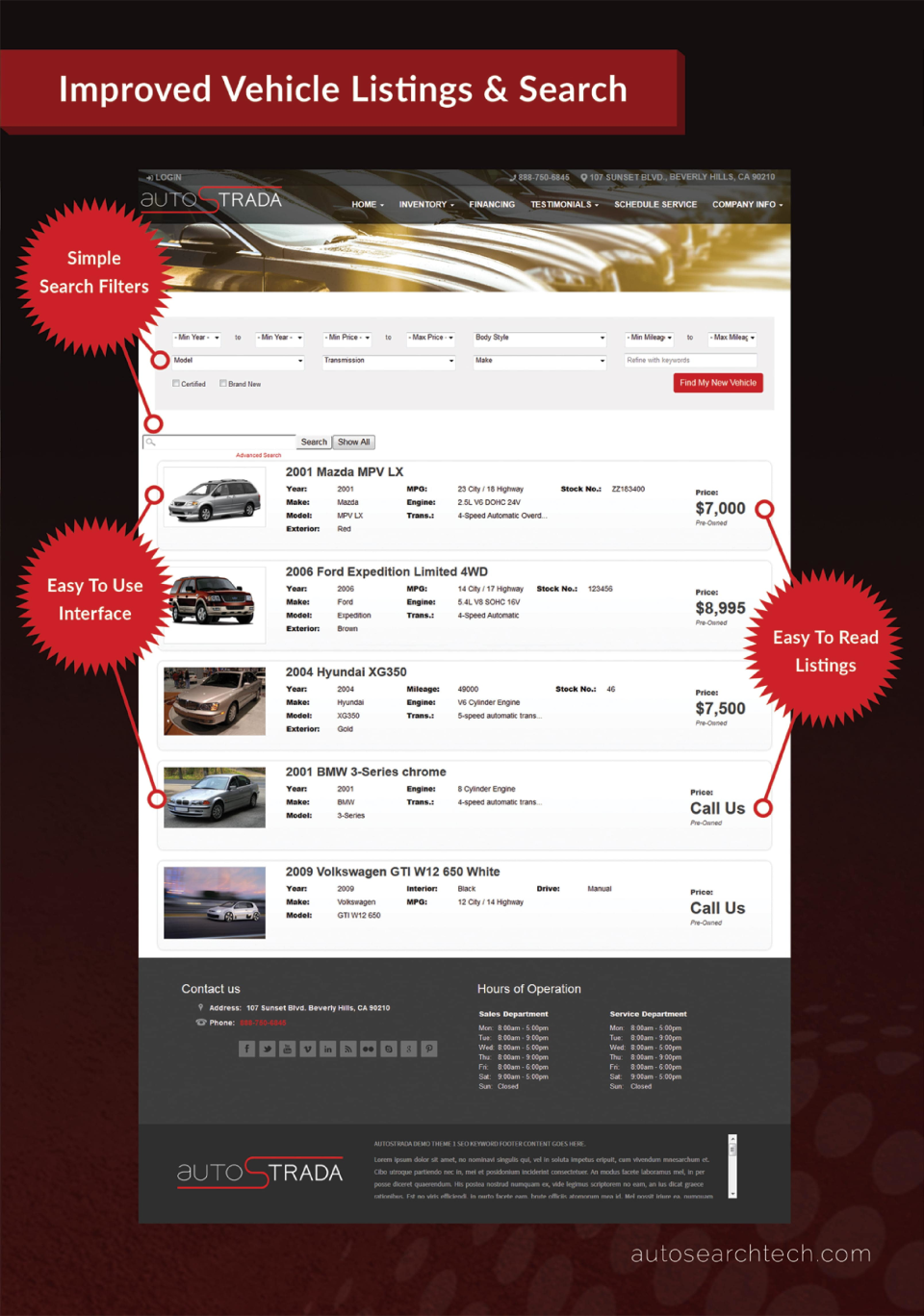AutoSTRADA vehicle listing