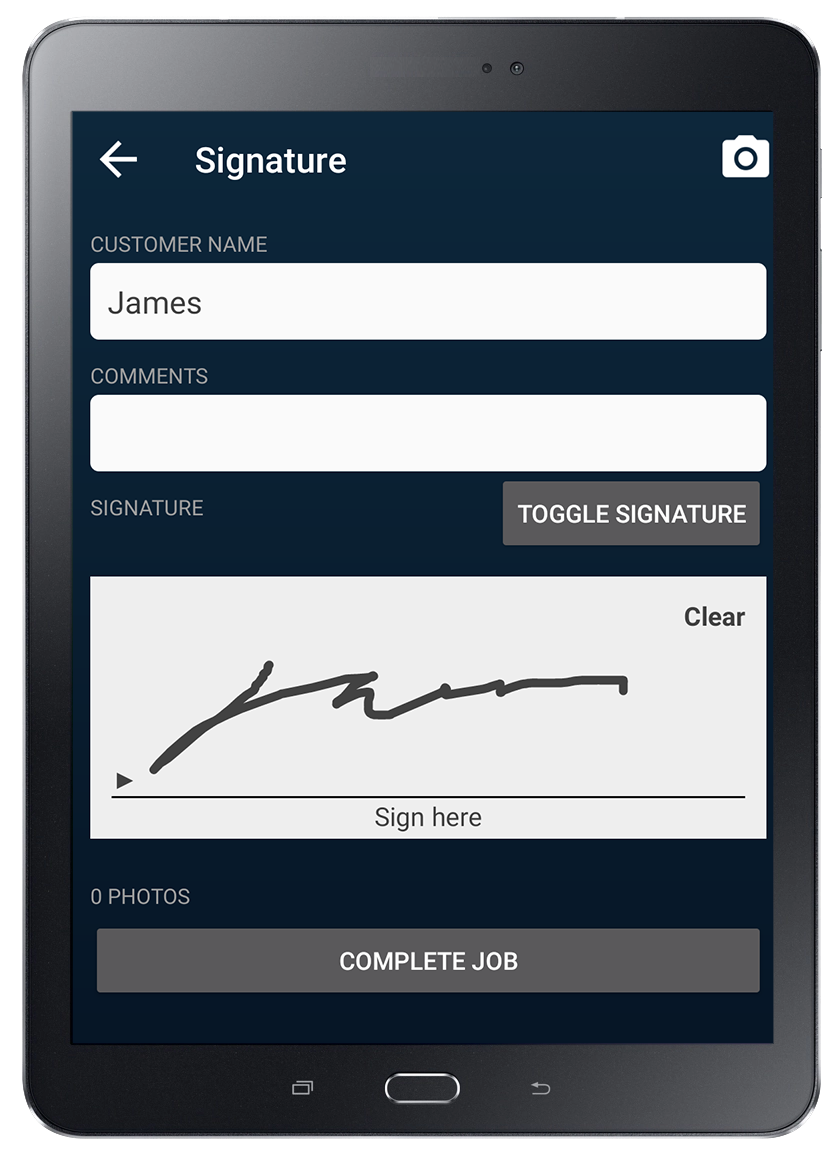 Orcoda Logistics Management Software (OLMS) Software - Delivery Authorisation Proof of Delivery (PoD) options of sign-on glass, photo and GPS stamp. Paperless real-time operation