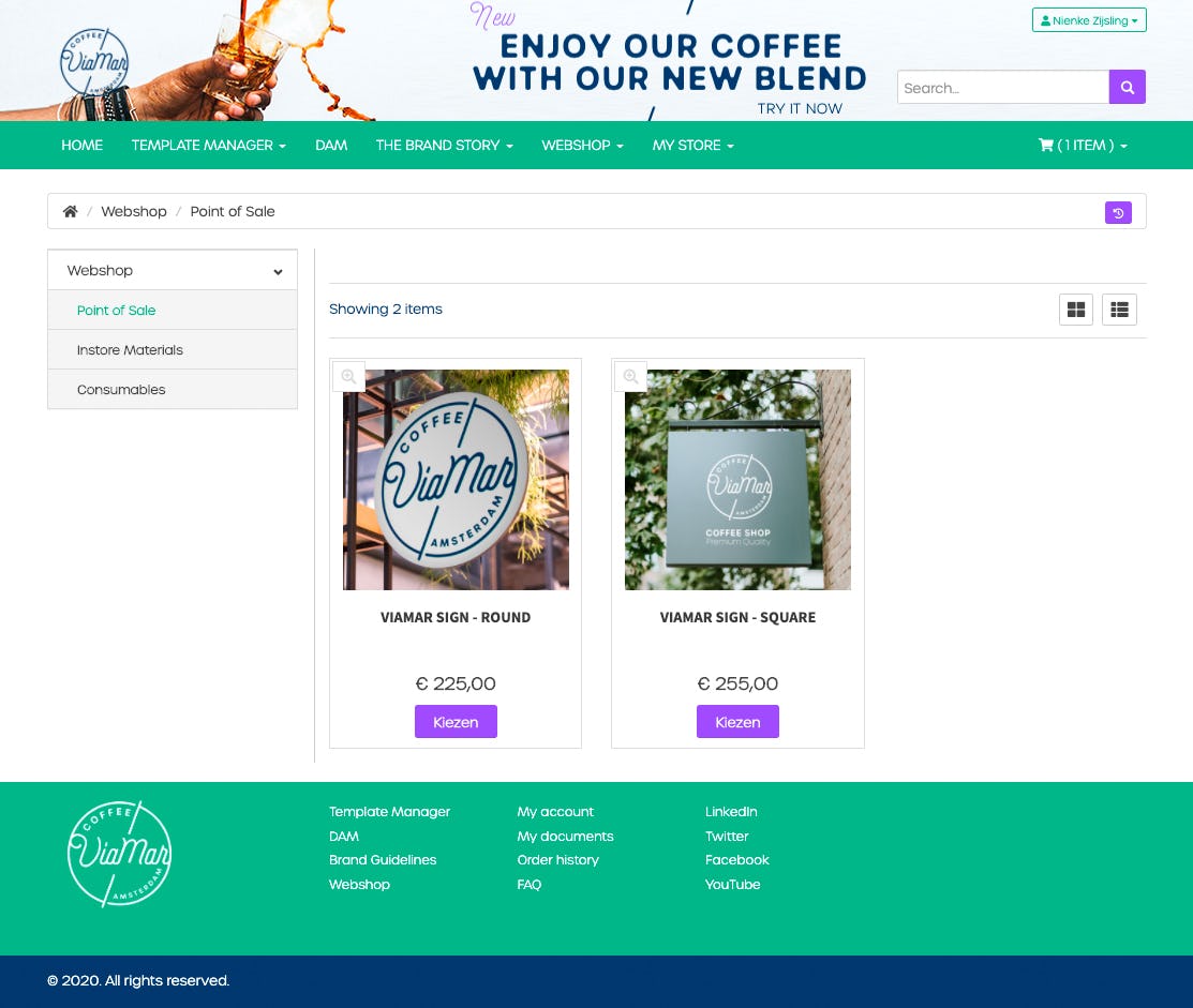 Add a webshop for all your Marcom materials