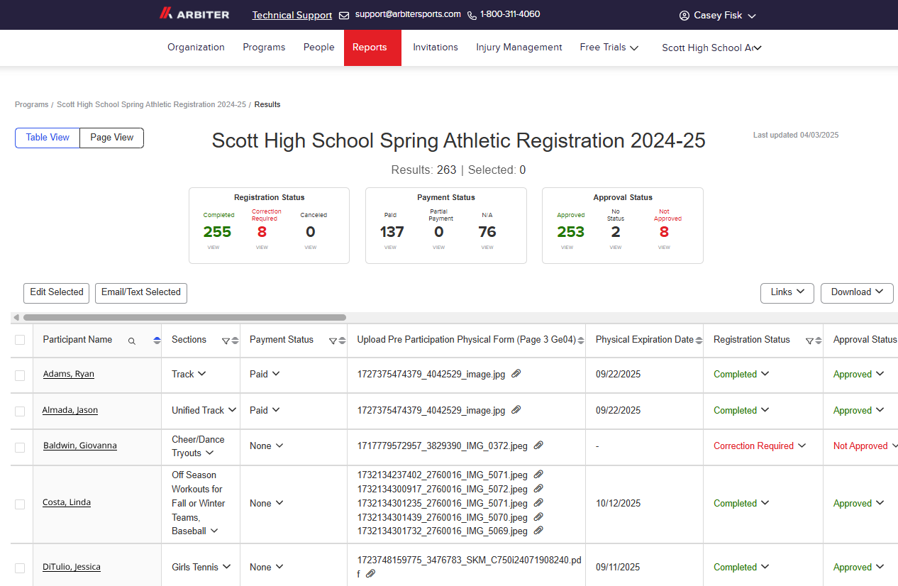 Arbiter Registration Software - 3