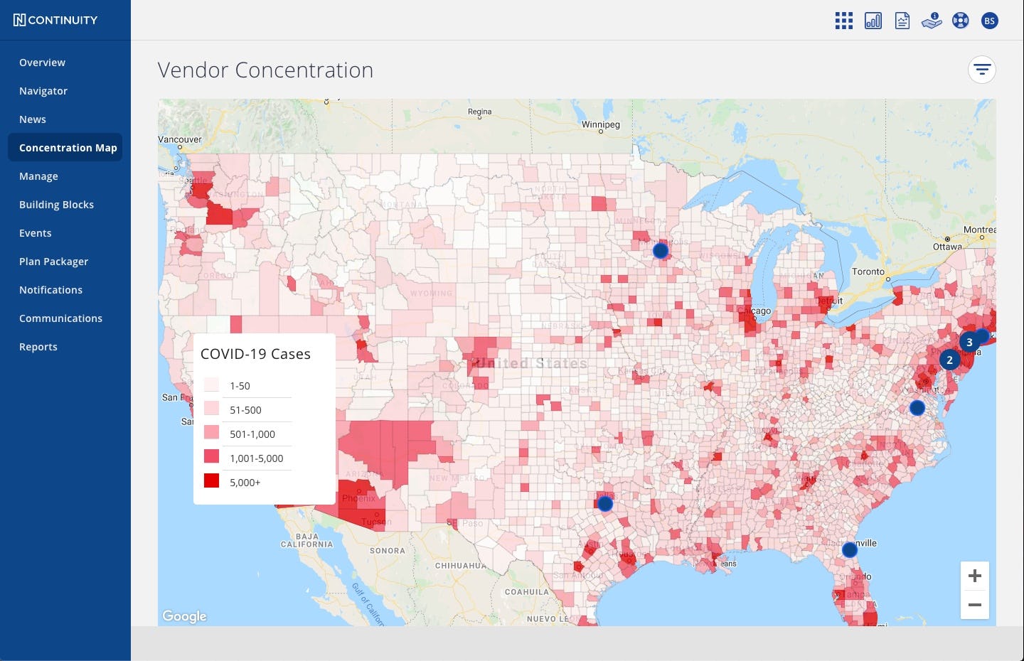 Ncontracts Software - Ncontinuity Vendor Mapping