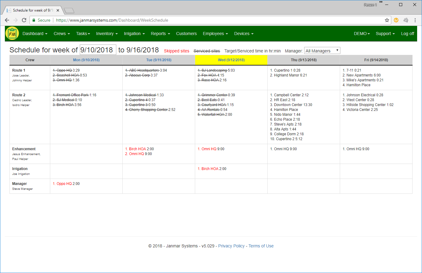 Field Service Cloud screenshot: Background GPS tracking eliminates need for your crews to clock-in to jobs throughout the day and enables route compliance reports showing your crews serviced all the jobs on their route and any unplanned stops.