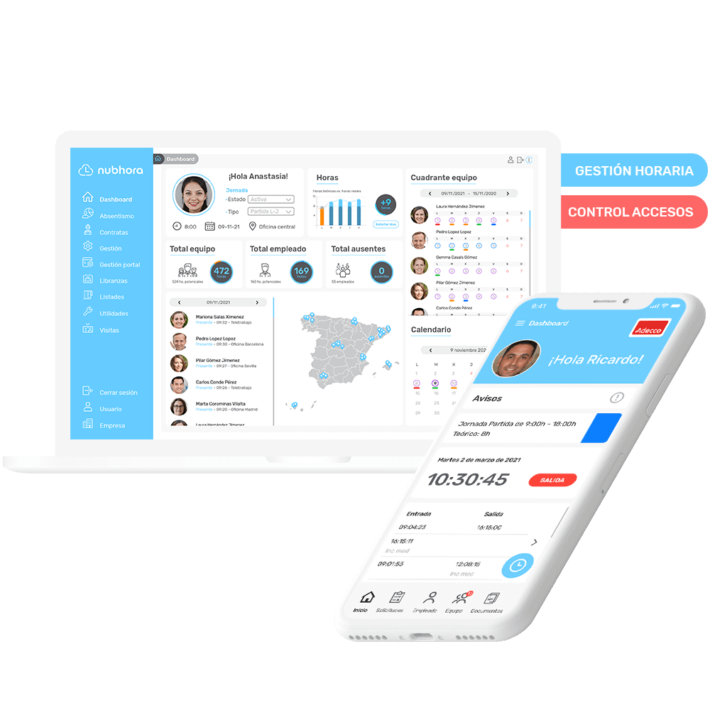 Nubhora screenshot: Nubhora, la solución integral y colaborativa de gestión del tiempo y accesos para mediana y gran empresa.