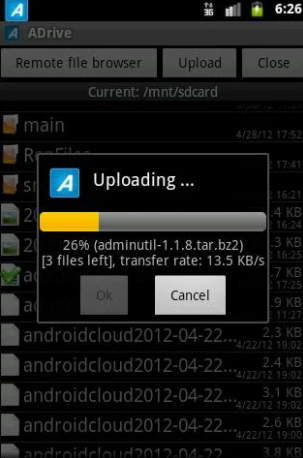 ADrive file upload