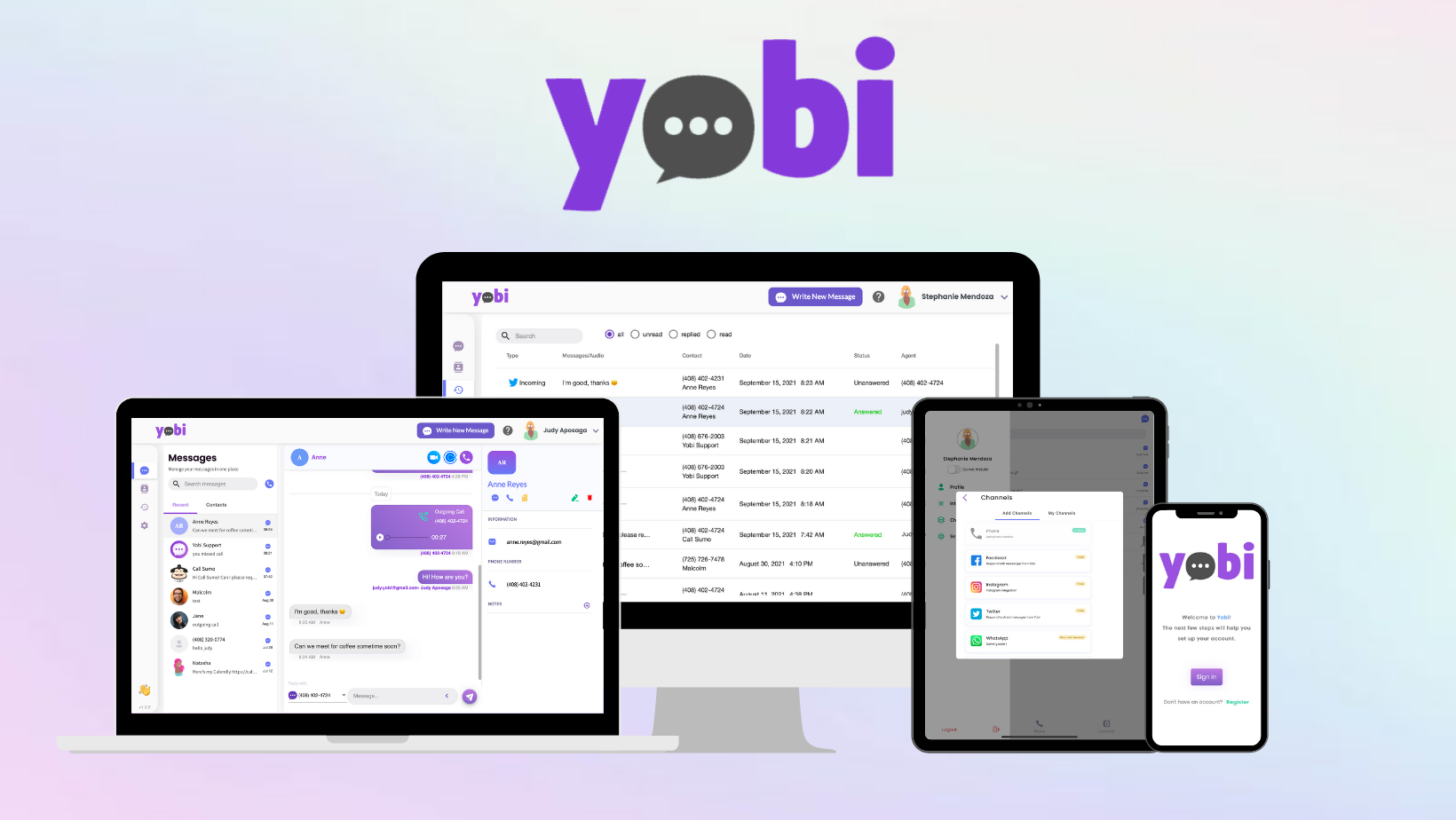 Yobi is available on the web, mobile, and desktop on all major operating systems. Yobi is right there with you wherever you work; all you need is a connection to the internet.