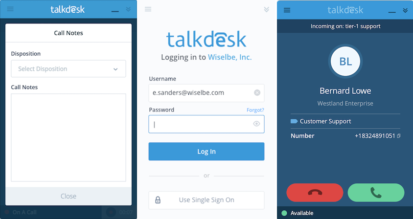 Talkdesk Software - Talkdesk Callbar