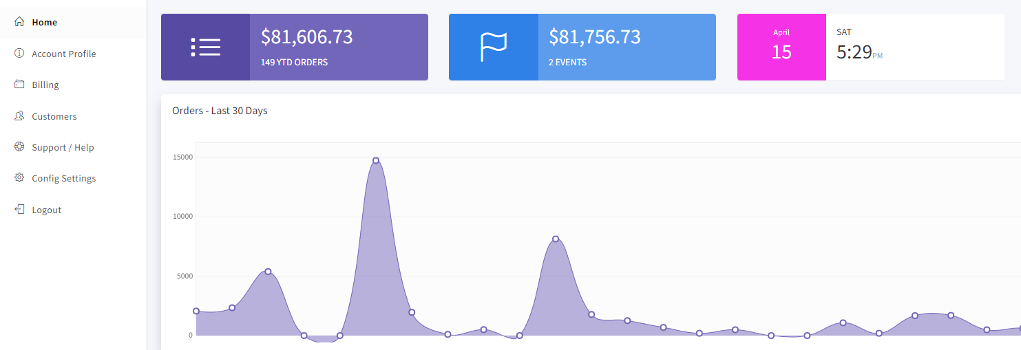 EventEase screenshot: EventEase dashboard