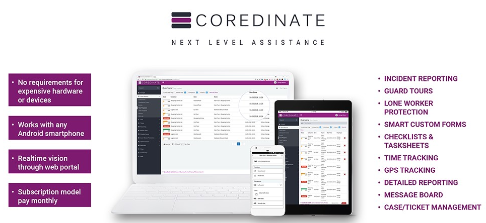 Coredinate screenshot: Coredinate manage security