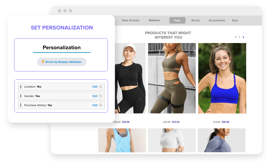 Athos Commerce screenshot: Create a personalized experience.