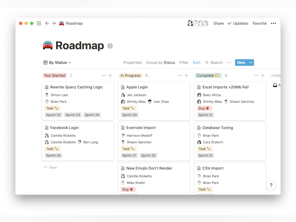 Notion Software - Product Roadmap