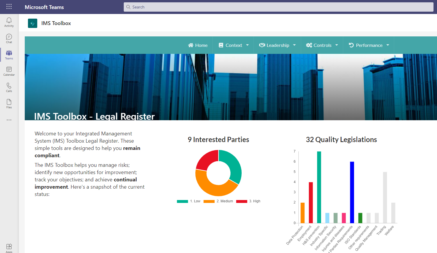 ISOvA IMS Software - Legal Register