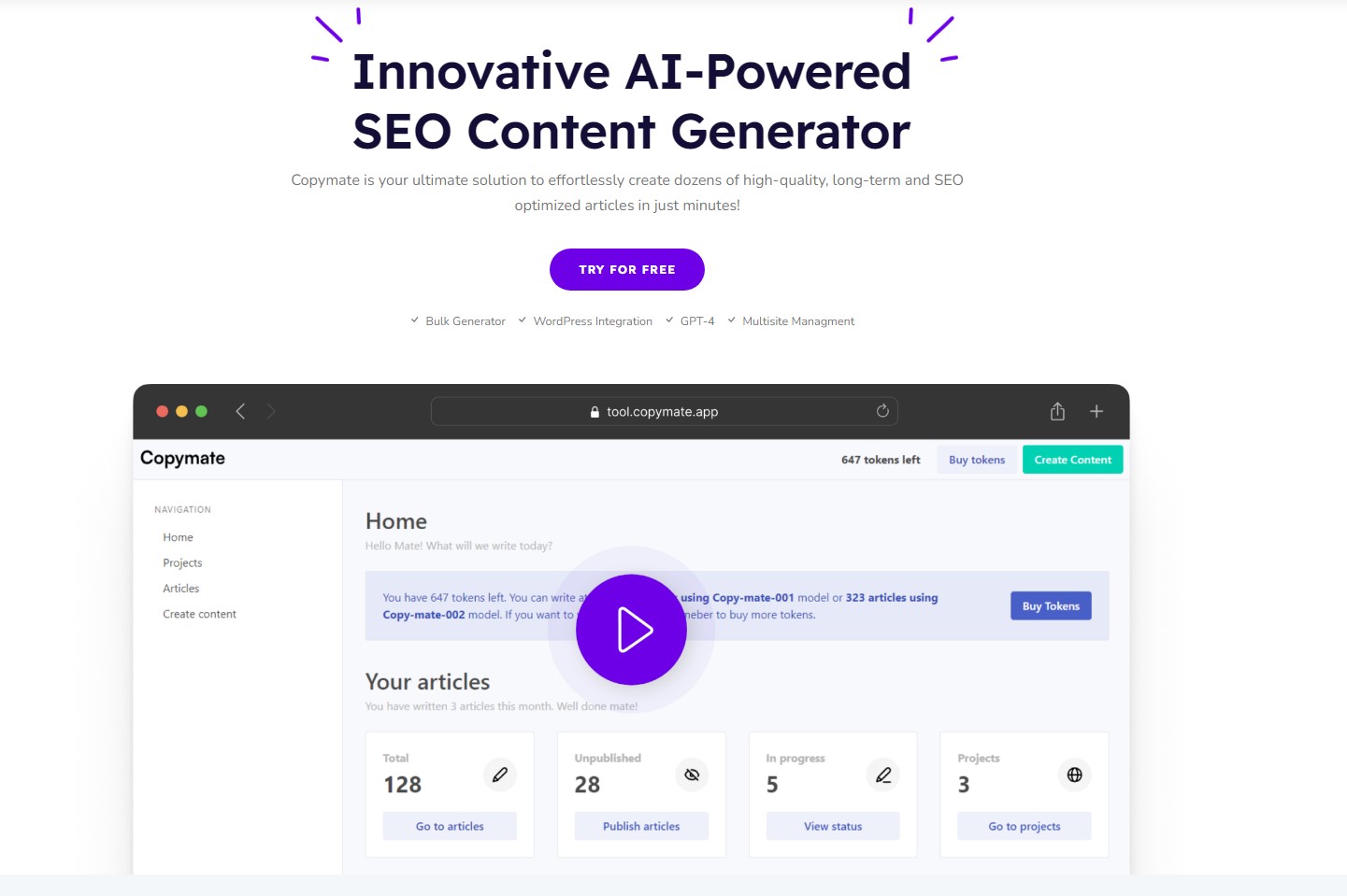 Copymate Discover the Power of AI-Driven Content Generation
