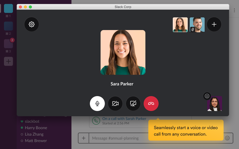 Slack Video/Voice Conferencing