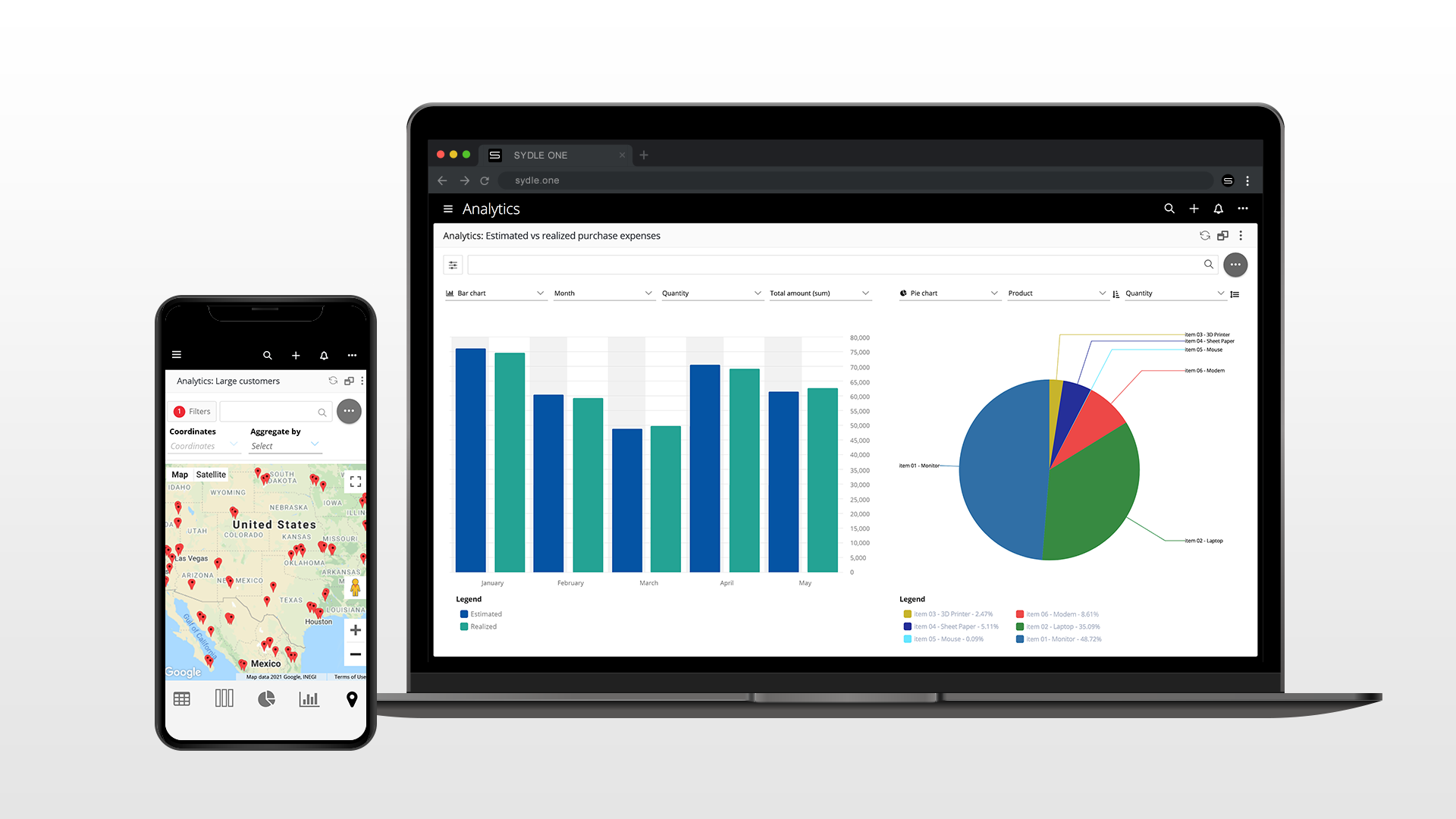 Real-time visual management. Use different analytics and dashboards – including charts, tables, and maps – to keep track of your business. Take real-time control of your processes, activities, services, engaged users, budgets, incomes, expenses, and more.
