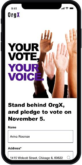 BallotReady screenshot: Turnout Engine Preview - A digital organizing tool that allows voters to see polling options, make plans to vote, and sign up for reminders.