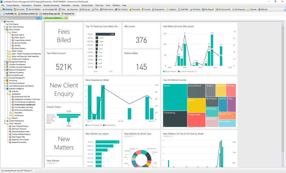 LawMaster Software - LawMaster Dashboard