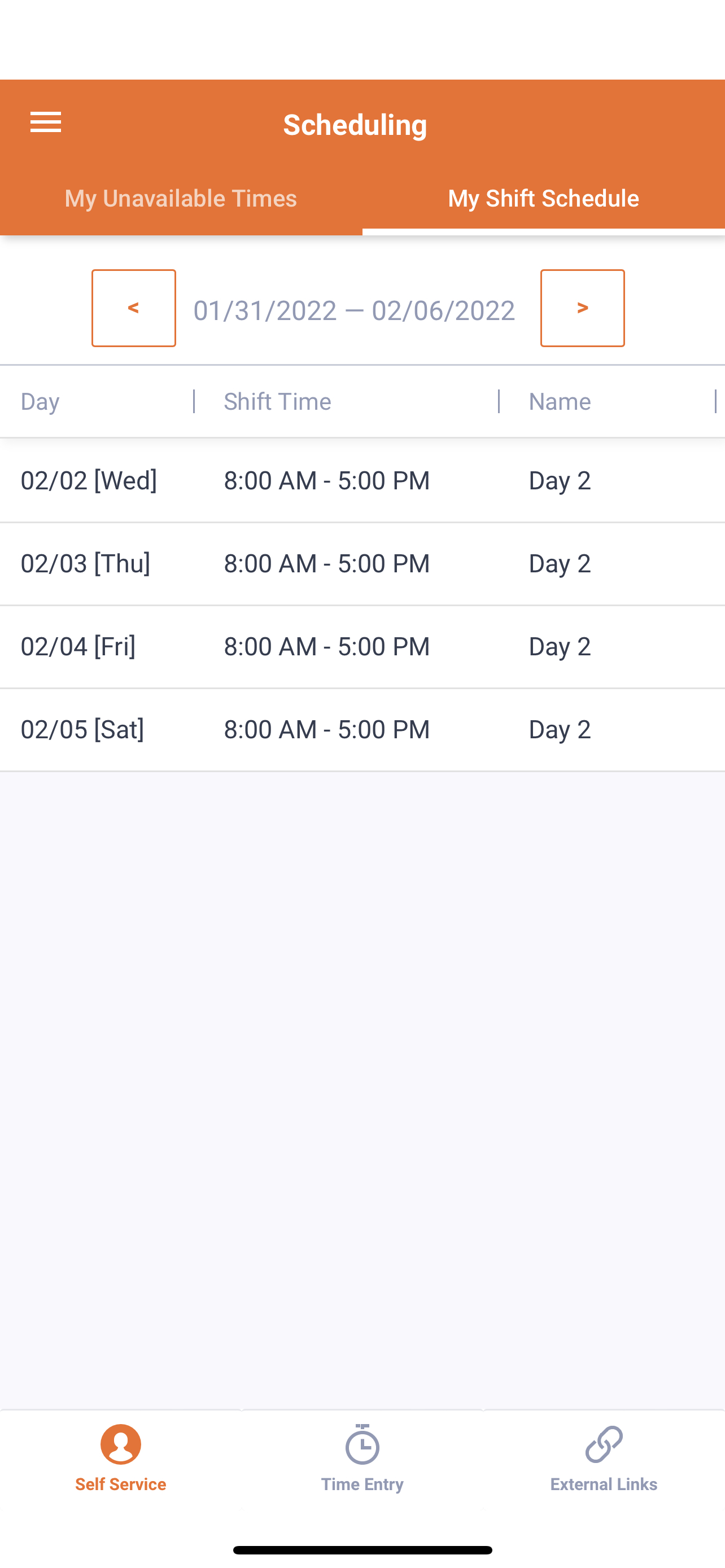 Scheduling on mobile app