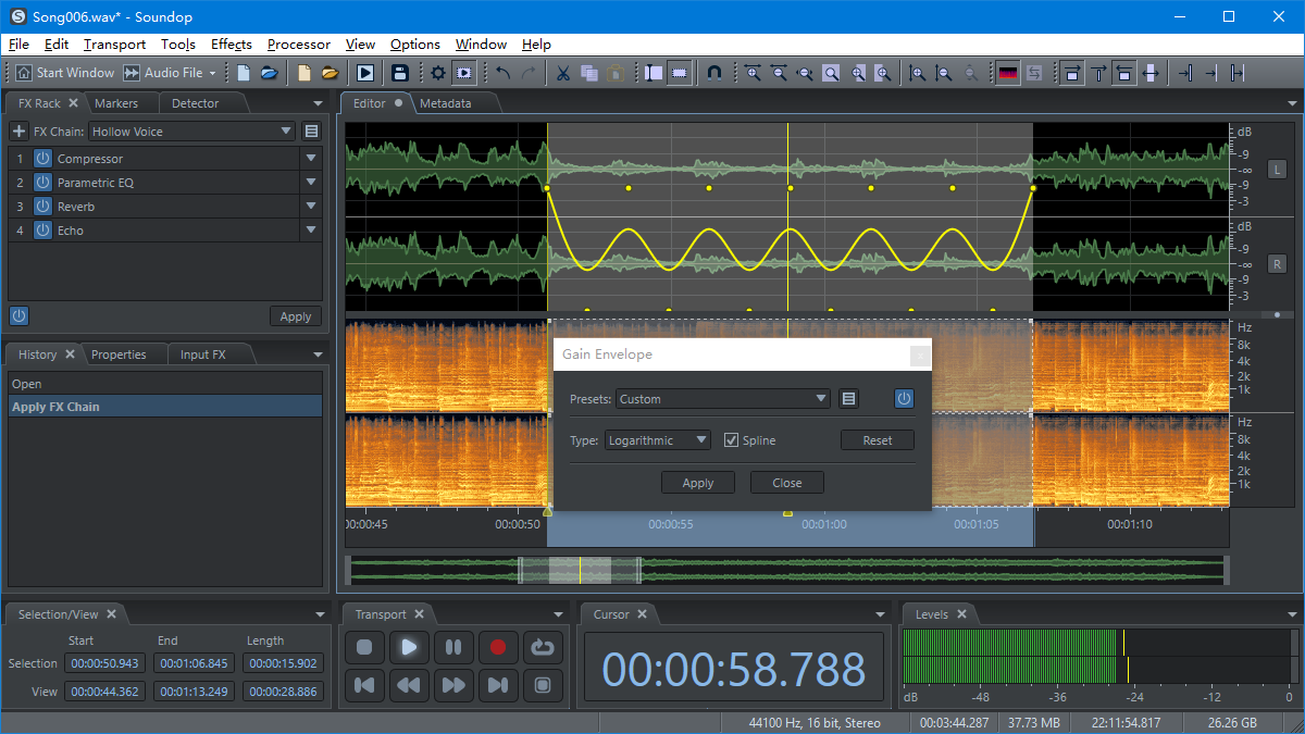 Ivosight Soundop screenshot: Ivosight Soundop audio editing