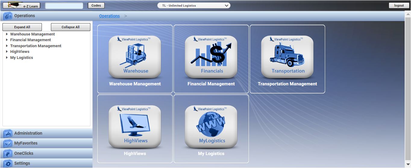 ViewPoint Logistics screenshot: 3PL Cloud Software Suite 