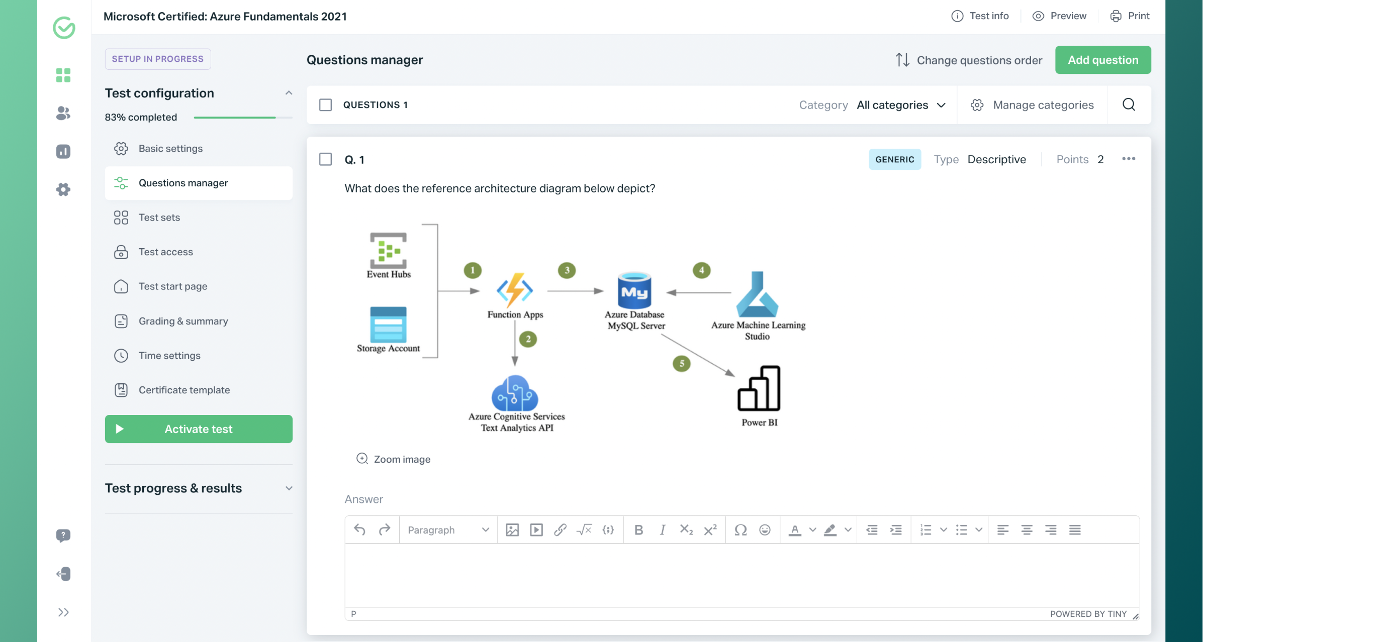Testportal Software - Multiple question options available allow you to test anything and everything.