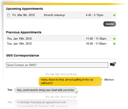 YellowSchedule Software - YellowSchedule's appointment history & client communications record