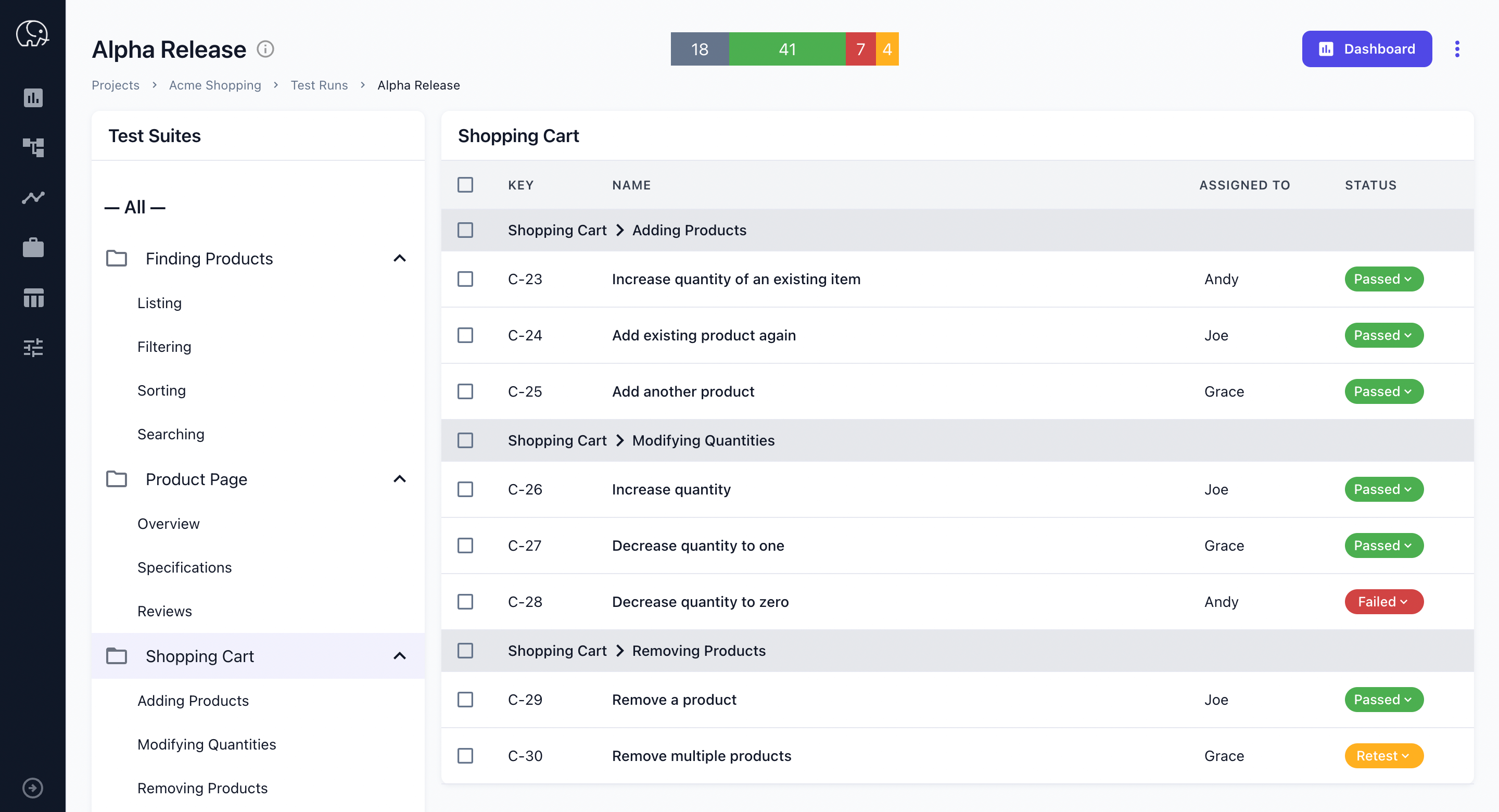 Tuskr Software - You can easily create test runs that include all test cases in a project, specific ones, or those matching a complex filter.Bulk mode while adding results or reassigning test cases. Lock test runs to preserve integrity. PDF status report to share.