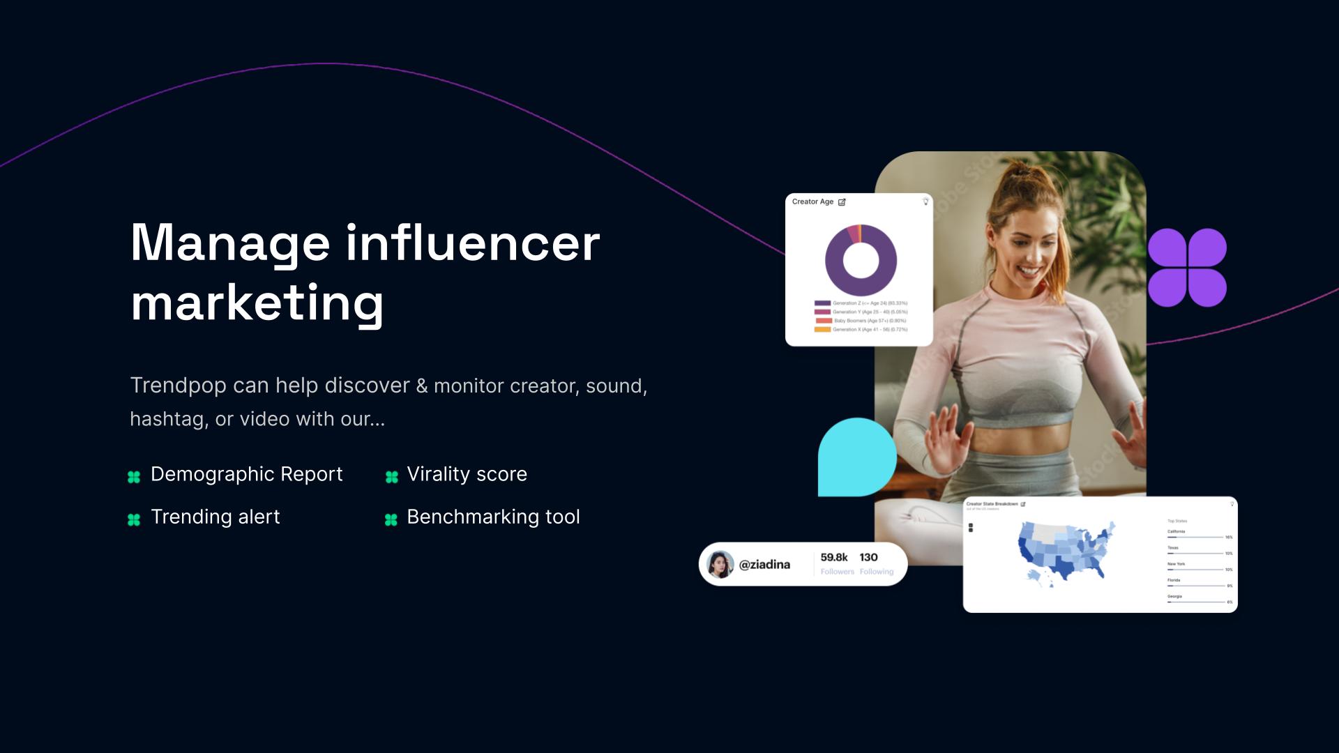 Trendpop screenshot: Influencer marketing