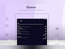 PureVPN Software - Ozone feature, shown on iOS, provides hotspot VPN features including content and web filtering, antivirus protection, IDS / IPS and app blocking etc