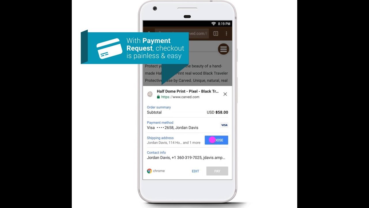 WompMobile payment request screenshot