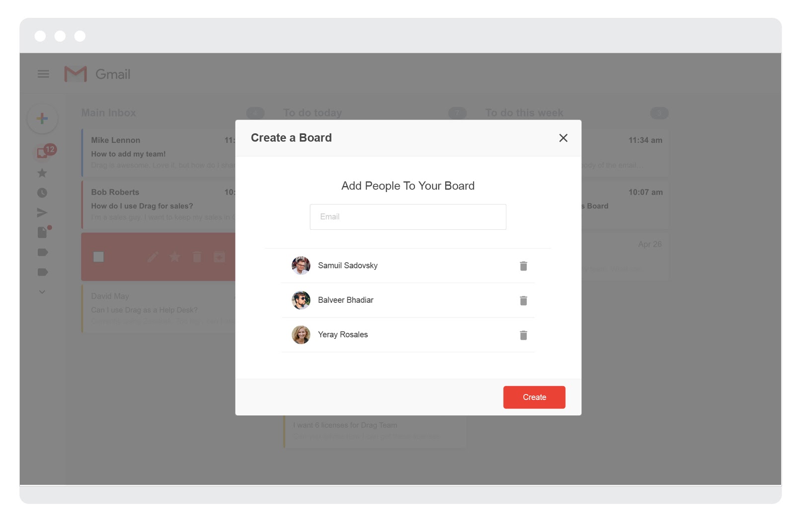 Drag adding people to boards screenshot