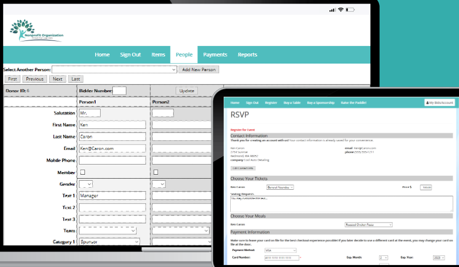 MaestroAuction Online screenshot: MaestroAuction Online attendee registration