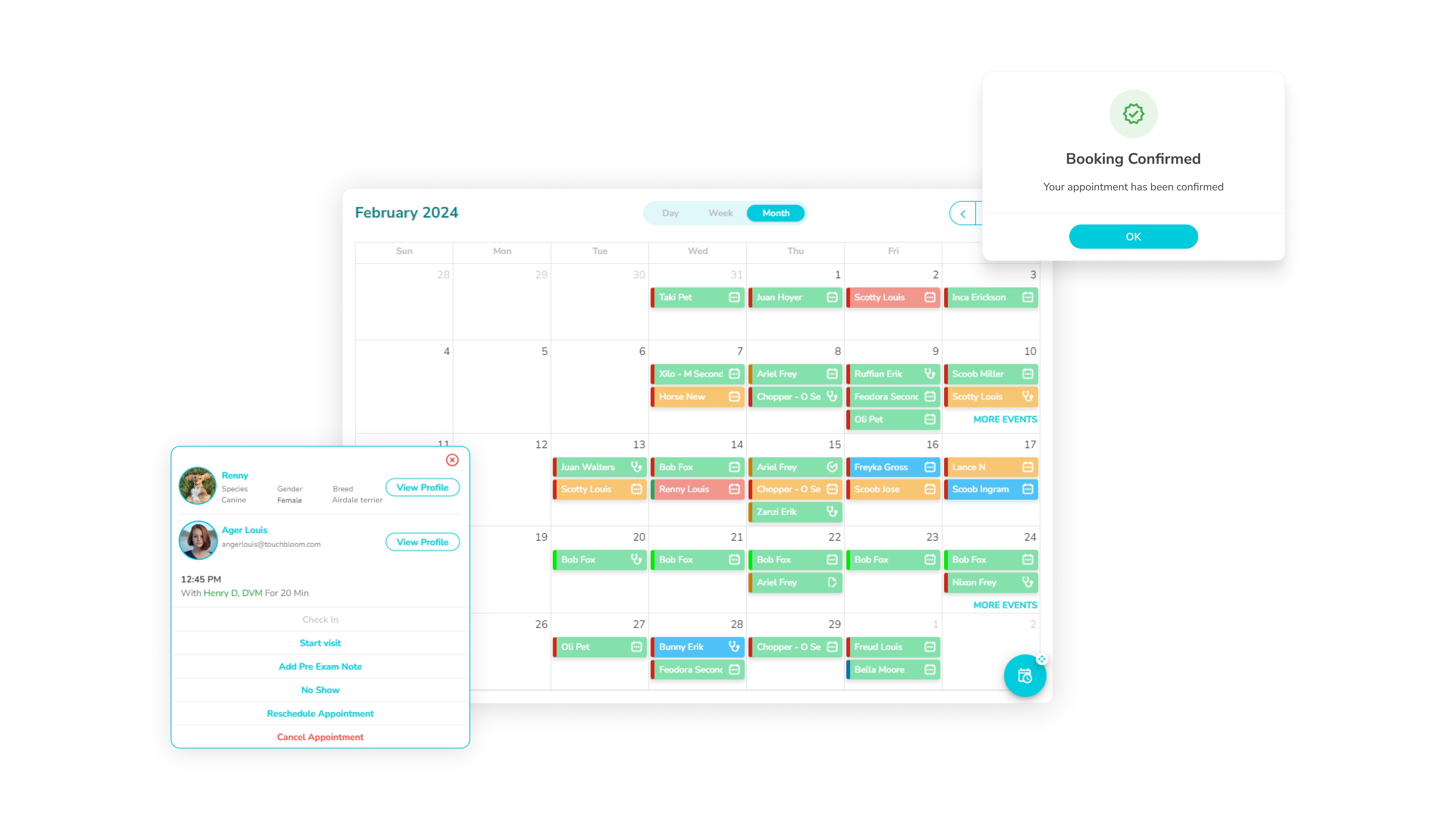AcuroVet screenshot: Seamless Scheduling For Appointments And Other Events

