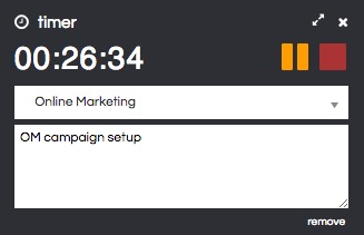 Built-in time clock optimised for instant time capture