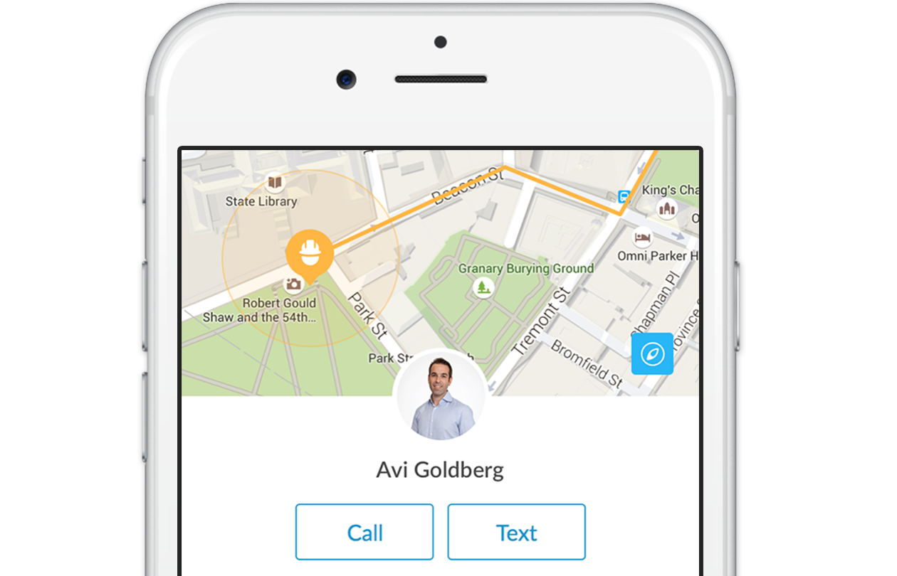 Provide customers with a live ETA and put them directly in touch with the worker