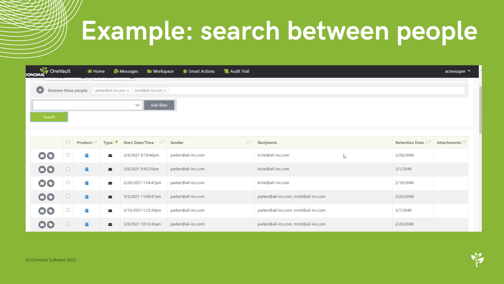 Easily search for records with a variety of search options