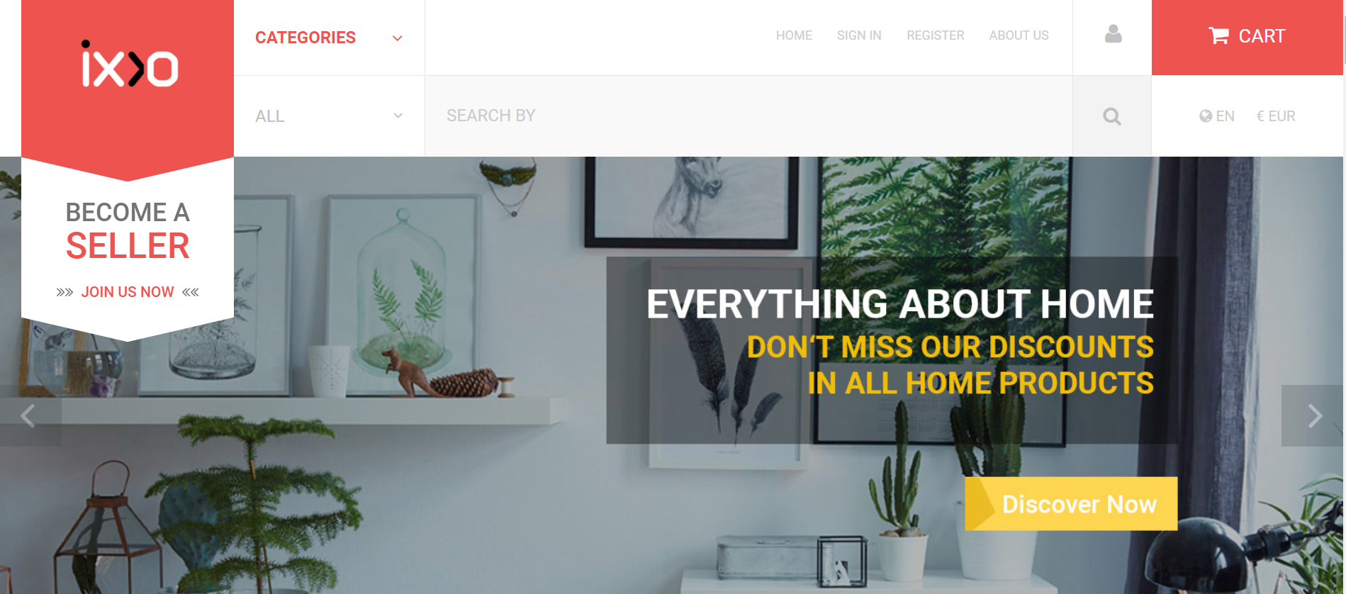 IXXO Multi-Vendor screenshot: IXXO Multi-Vendor categories