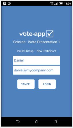 iVote-App screenshot: iVote-App login