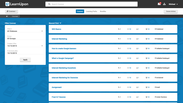 LearnUpon Software - Create, manage and share courses within portals