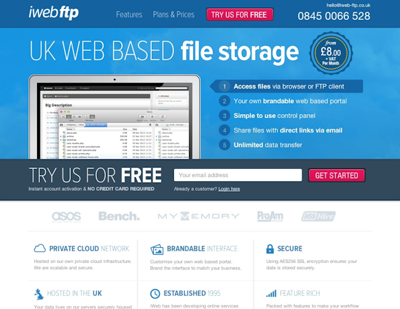 iWeb FTP screenshot: iWeb FTP Homepage