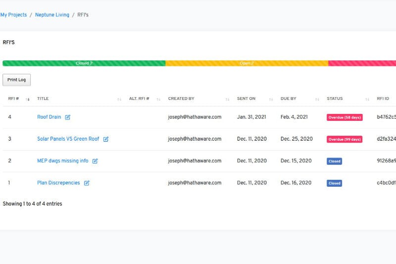 Jet.Build Software - RFIs and Submittals