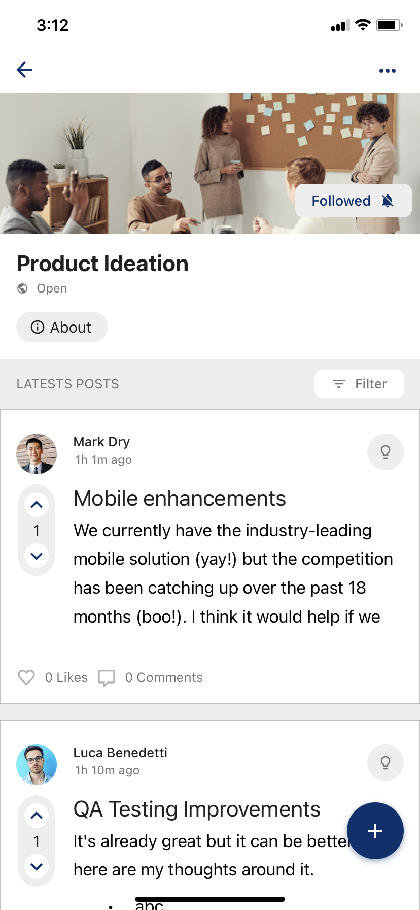 Ideation Community - Mobile
